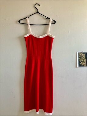 Red Cotton Knit Dress
